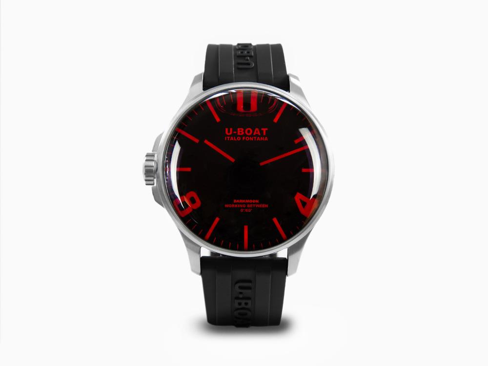 Reloj de Cuarzo U-Boat Capsoil Darkmoon 44 Red SS, Negro, 44 mm, 8465/A