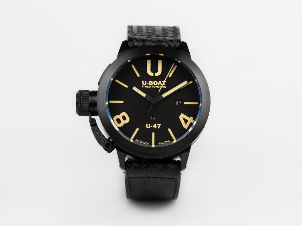 Reloj Automático U-Boat U-47 Classico Dark Soul, Negro, 47 mm, Correa piel, 9160