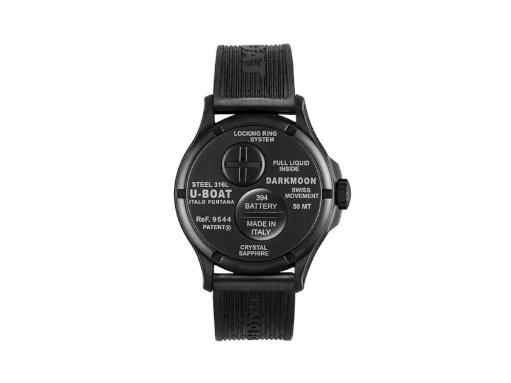 Reloj de Cuarzo U-Boat Capsoil Darkmoon Curve, PVD, 44 mm, Negro, 9544