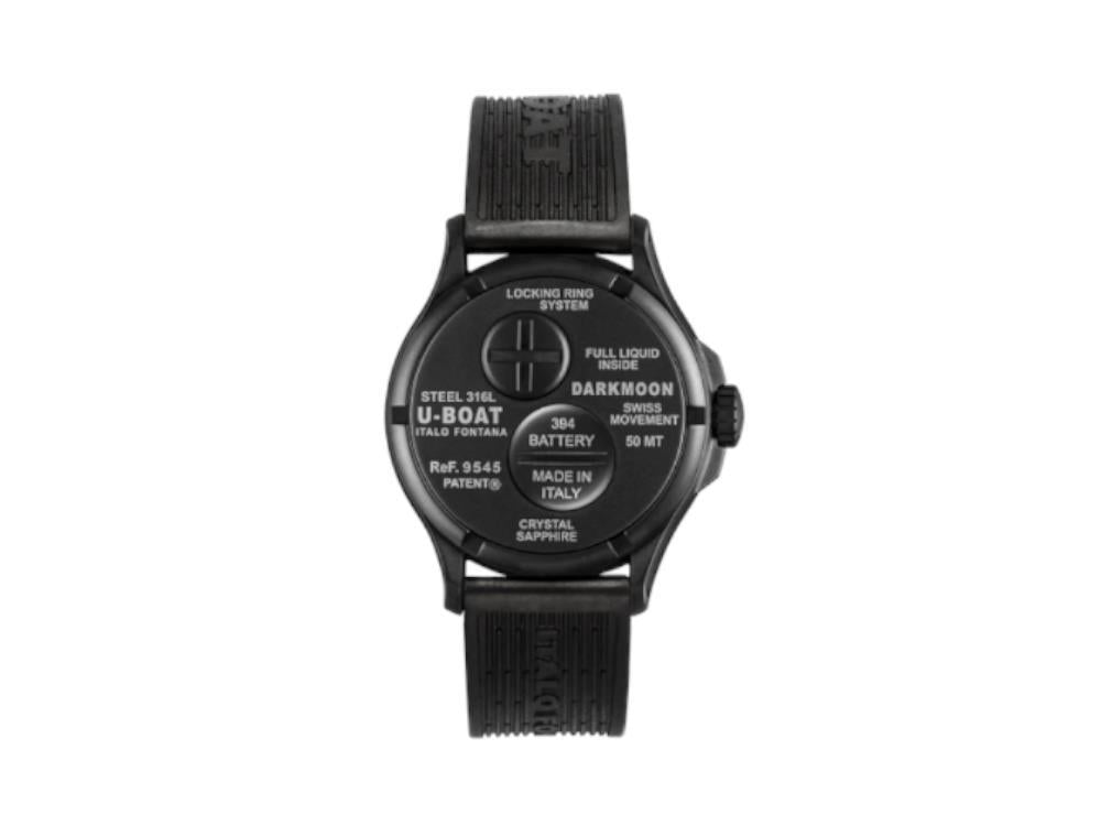 Reloj de Cuarzo U-Boat Capsoil Darkmoon Curve, Acero, 40 mm, Negro, 9545