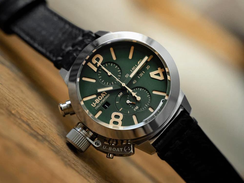 Reloj Automático U-Boat Classico Tungsteno Chronograph, Verde, 45 mm, 9581