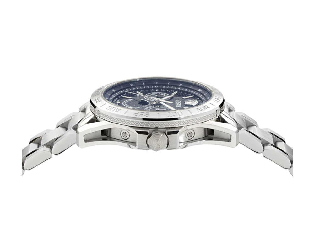 Reloj de Cuarzo Versace V-Galaxy Moonphase, Azul, 43 mm, VE0K00125