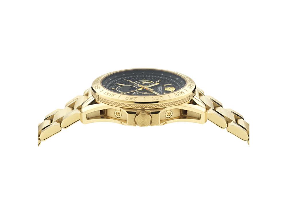 Reloj de Cuarzo Versace V-Galaxy Moonphase, PVD Oro, Negro, 43 mm, VE0K00425