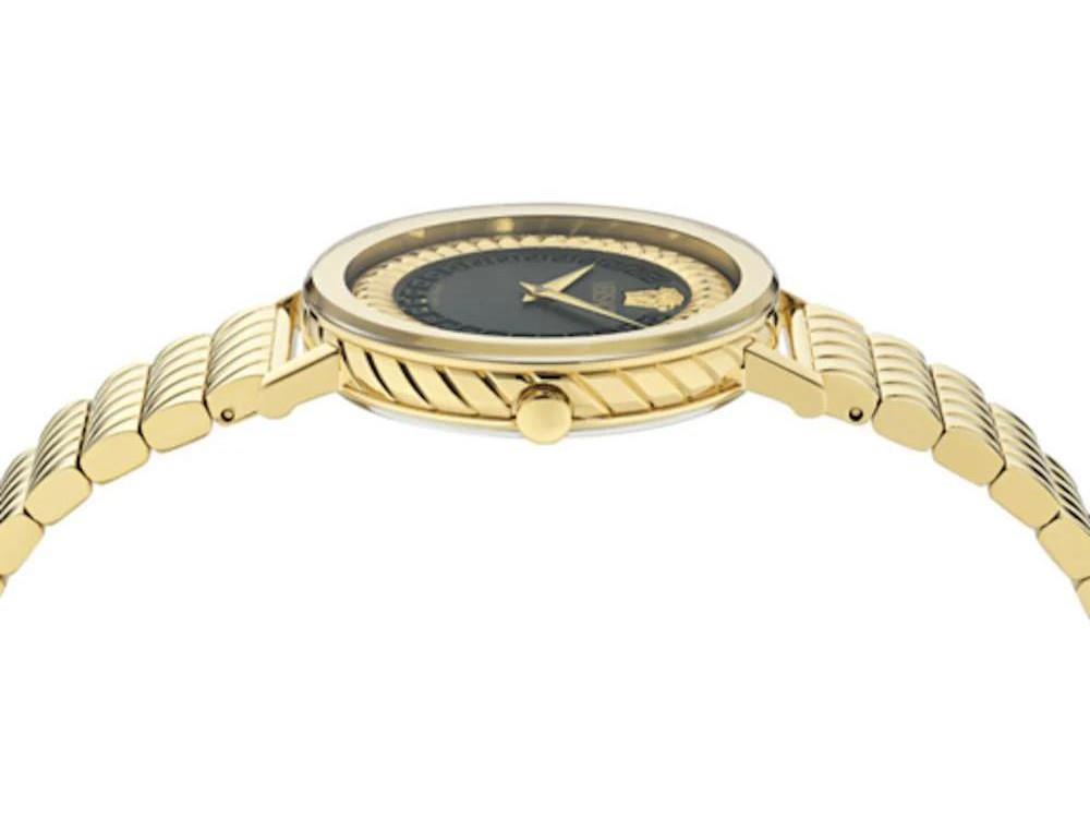 Reloj de Cuarzo Versace Delphinus, PVD Oro, Negro, 35 mm, VE0O00425