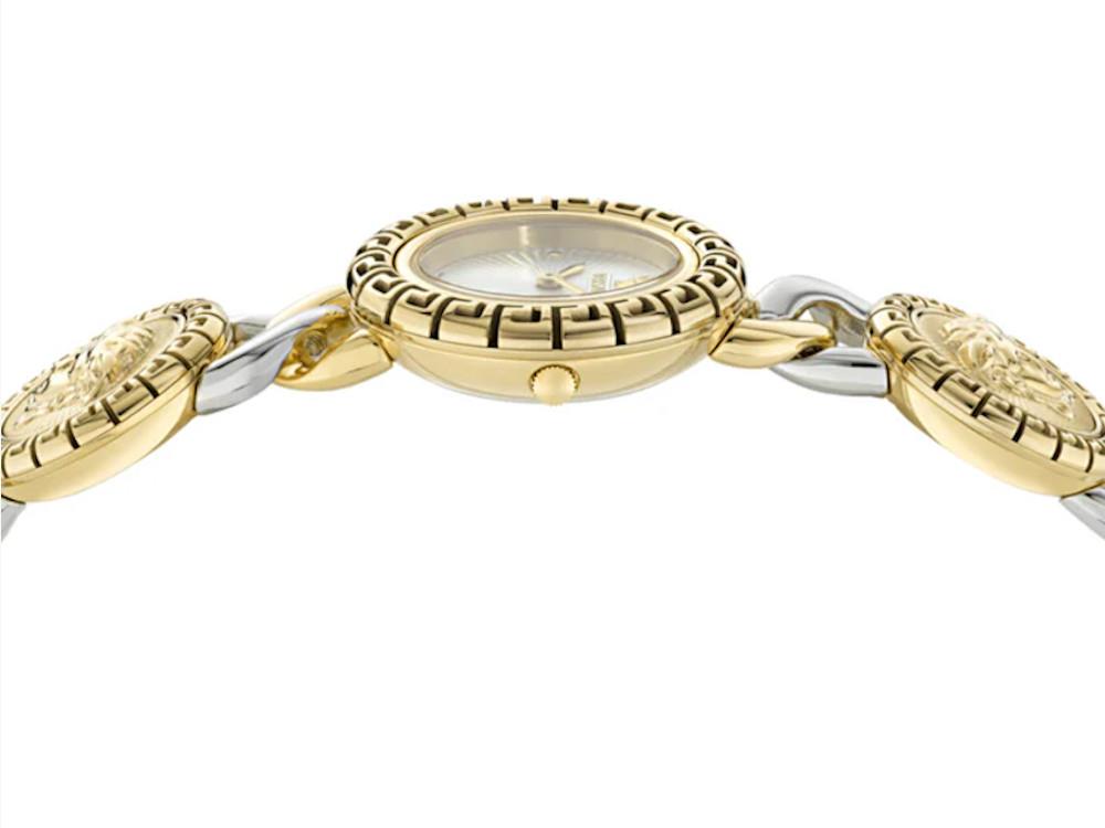 Reloj Versace Greca Stud Icon, Acero reciclado, Blanco, 28 mm,VE0Q00325