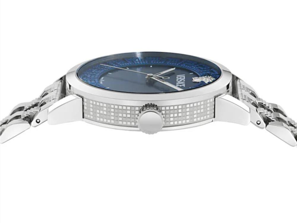 Reloj de Cuarzo Versace Albireo, Acero reciclado, Azul, 40 mm, VE0T00325