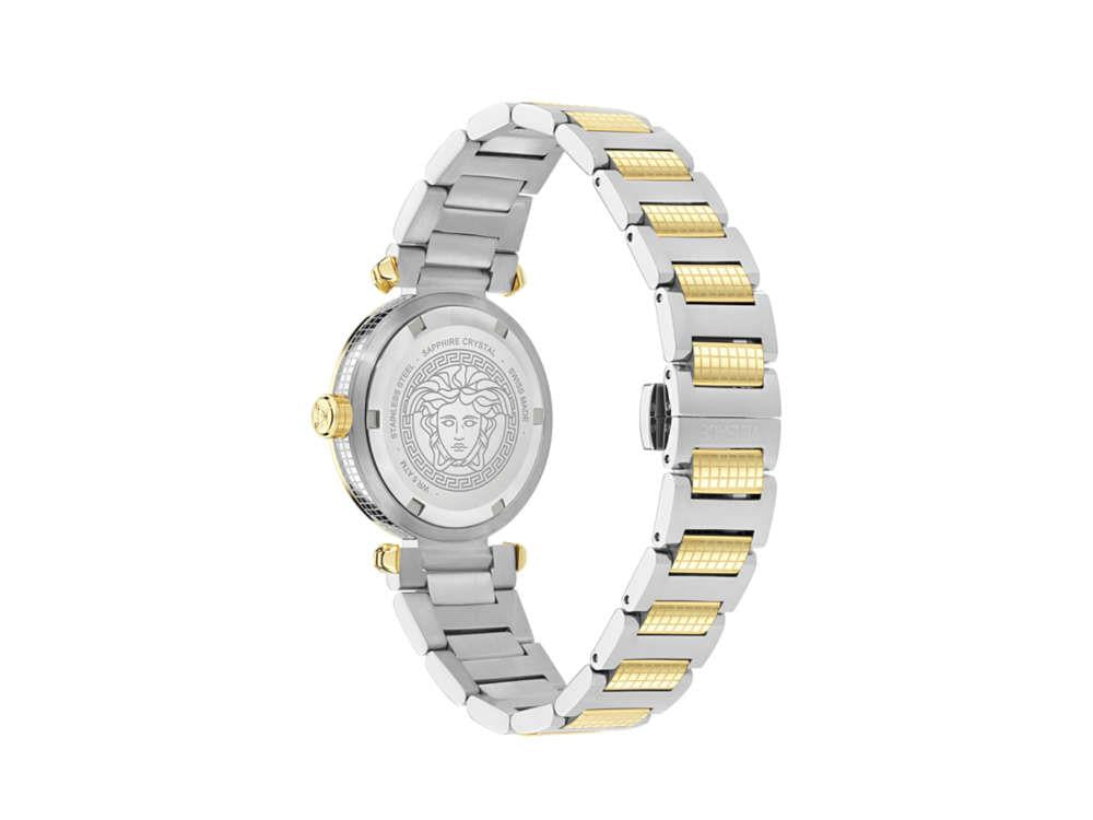 Reloj de Cuarzo Versace Greek, PVD Oro, Verde, 35 mm, Cristal Zafiro, VE5B00525