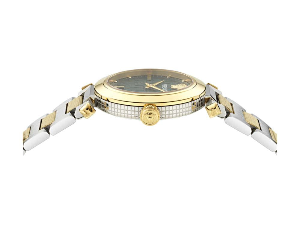 Reloj de Cuarzo Versace Greek, PVD Oro, Verde, 35 mm, Cristal Zafiro, VE5B00525