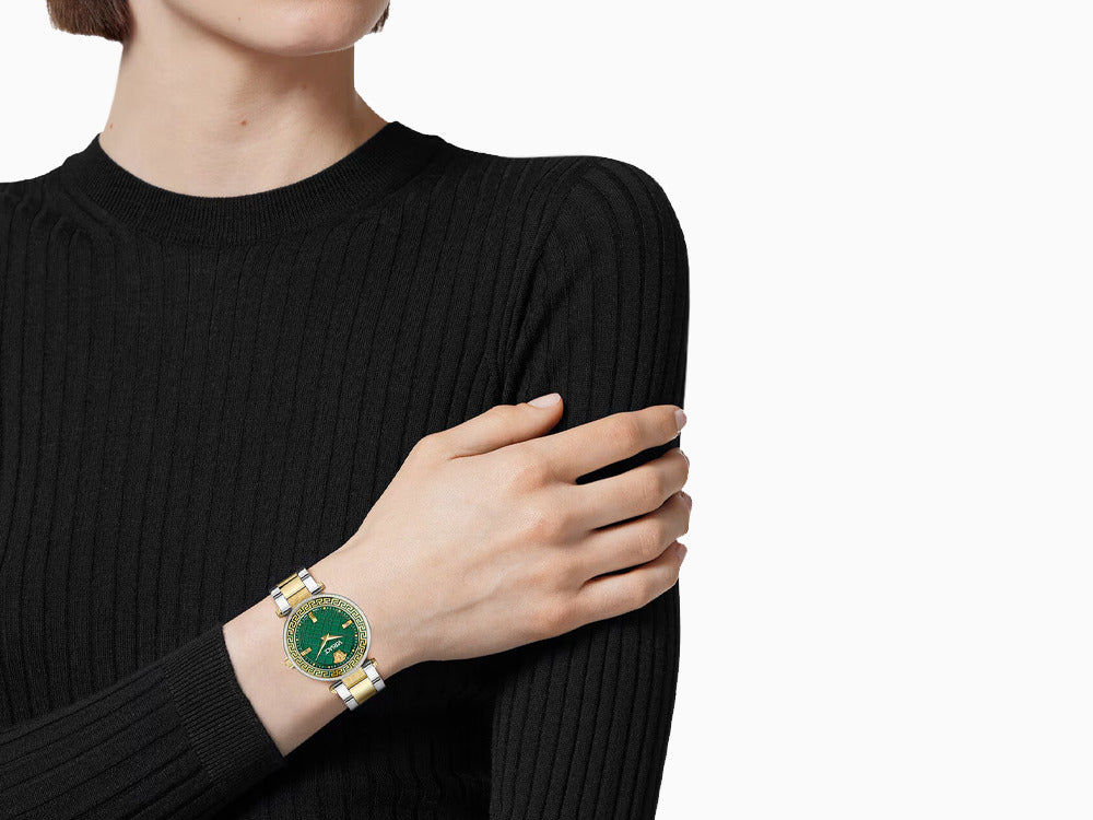 Reloj de Cuarzo Versace Reve, PVD Oro, Verde, 35 mm, Cristal Zafiro, VE8B00524