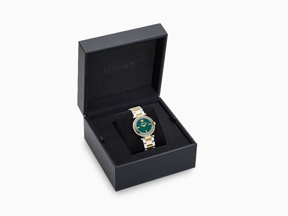 Reloj de Cuarzo Versace Reve, PVD Oro, Verde, 35 mm, Cristal Zafiro, VE8B00524