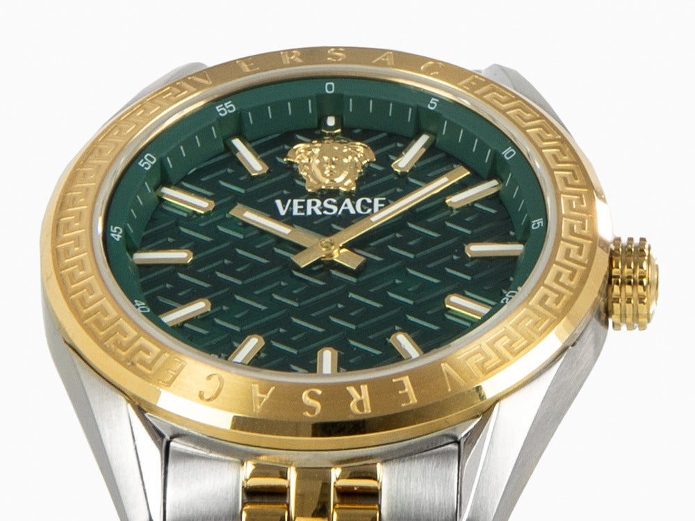 Reloj de Cuarzo Versace V-Code Lady, PVD Oro, Verde, 36 mm, VE8I00424