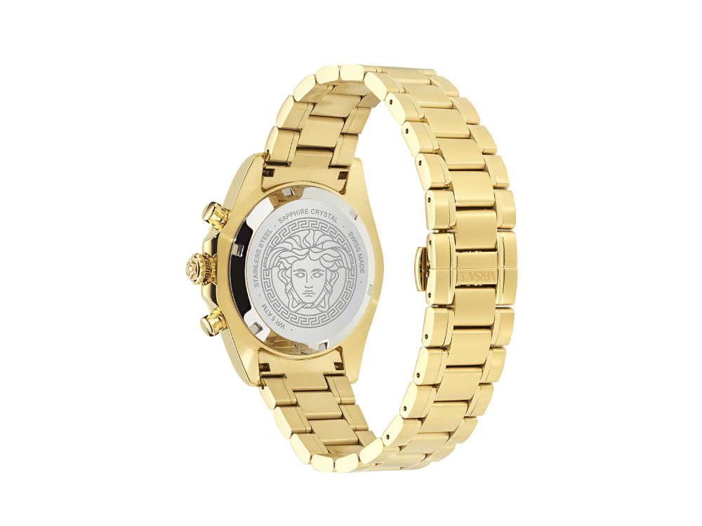 Reloj de Cuarzo Versace Chrono X, Acero reciclado, Negro, 44 mm, VE9K00524