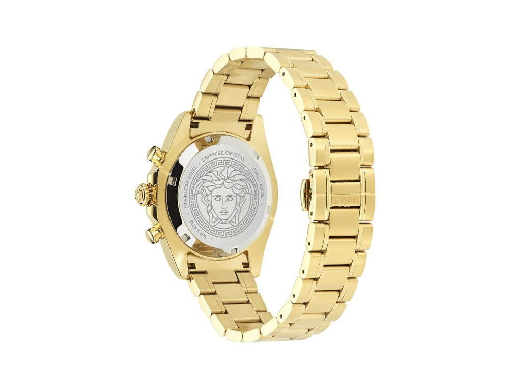 Reloj de Cuarzo Versace Chrono X, Acero reciclado, Negro, 44 mm, VE9K00524
