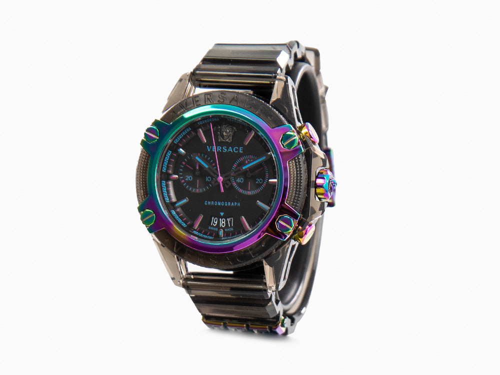 Reloj de Cuarzo Versace Icon Active, Policarbonato, Negro, 44 mm, VEZ701022