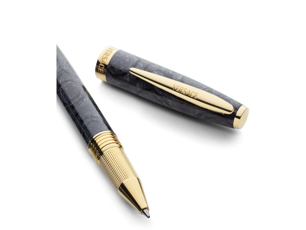 Roller Versace Barocco, Resina, Negro, PVD Oro, VRAD00624