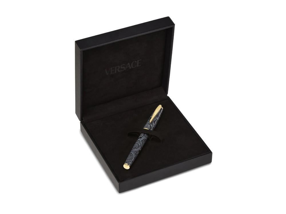 Roller Versace Barocco, Resina, Negro, PVD Oro, VRAD00624