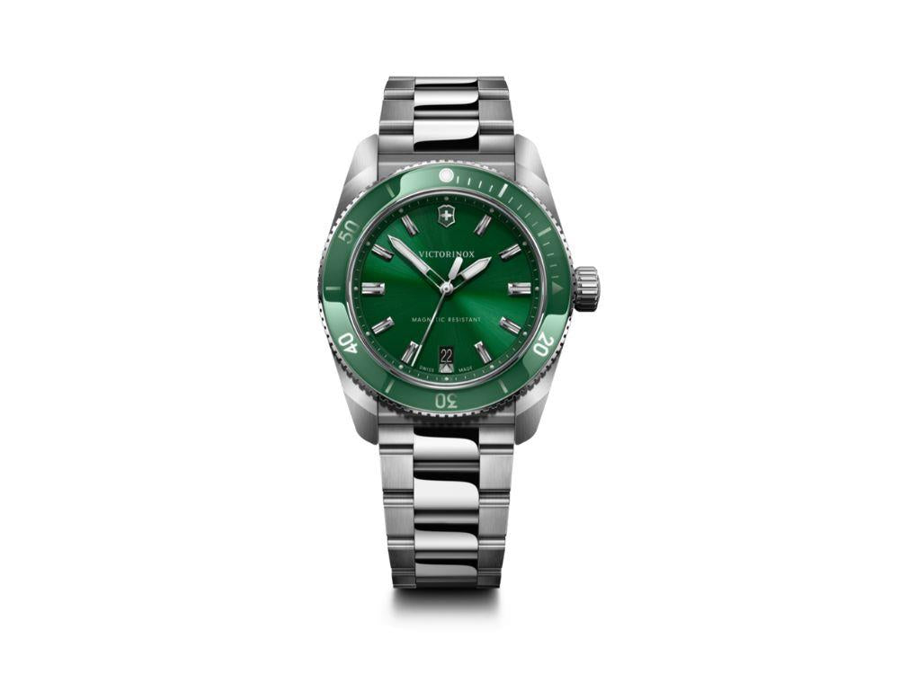 Reloj de Cuarzo Victorinox Maverick, Acero Inoxidable 316L, Verde, 39 mm,V242096