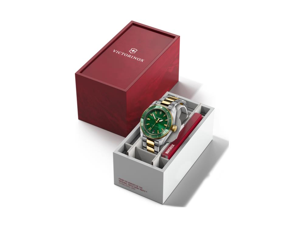 Reloj de Cuarzo Victorinox Maverick, Acero Inoxidable 316L, Verde, 39 mm,V242101