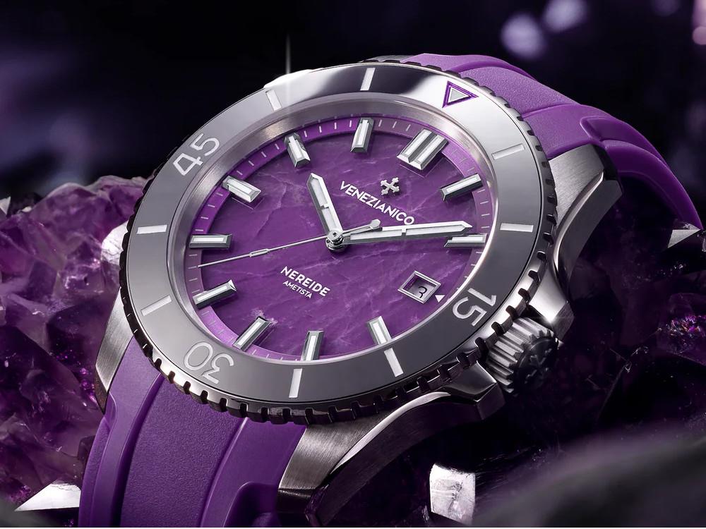 Reloj Automático Venezianico Nereide Ametista, 42 mm, Violeta, 4521545