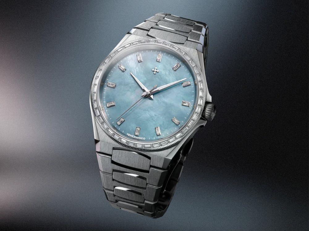 Reloj Automático Venezianico Arsenale Moissanite, 37 mm, Azul Celeste , 6121512C