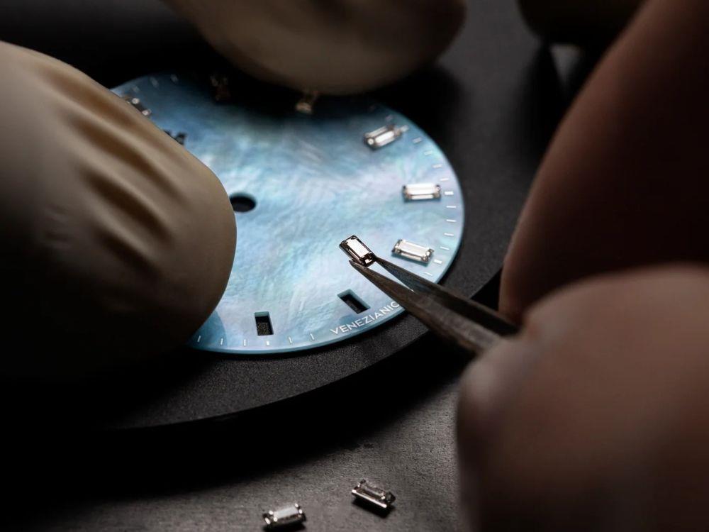 Reloj Automático Venezianico Arsenale Moissanite, 37 mm, Azul Celeste , 6121512C