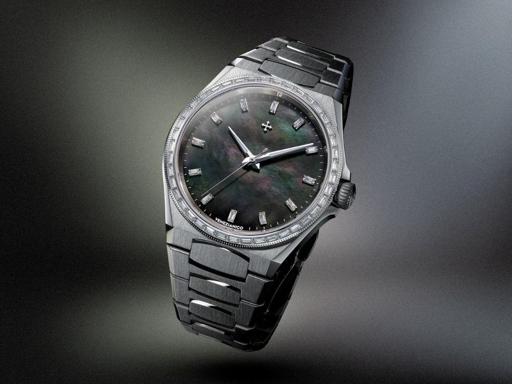 Reloj Automático Venezianico Arsenale Moissanite, 37 mm, Negro, 6121514C