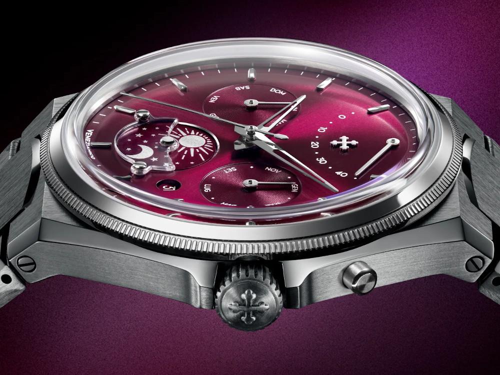 Reloj Automático Venezianico Arsenale Calendario, 40 mm, Burdeos, 6221581C