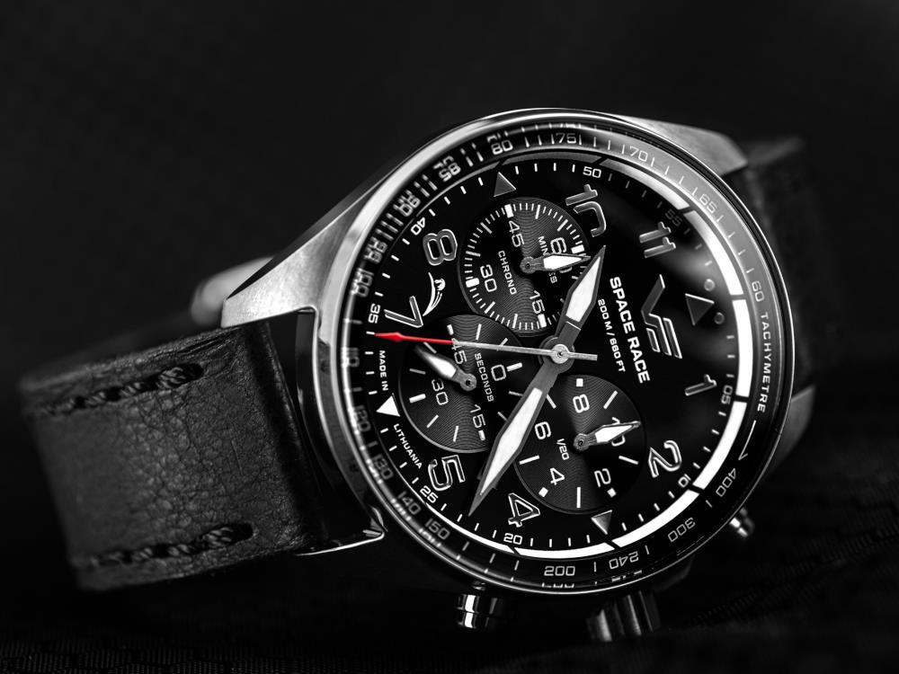 Reloj de Cuarzo Vostok Europe Space Race, Negro, 46.5 mm, Crono, 6S20-325A741