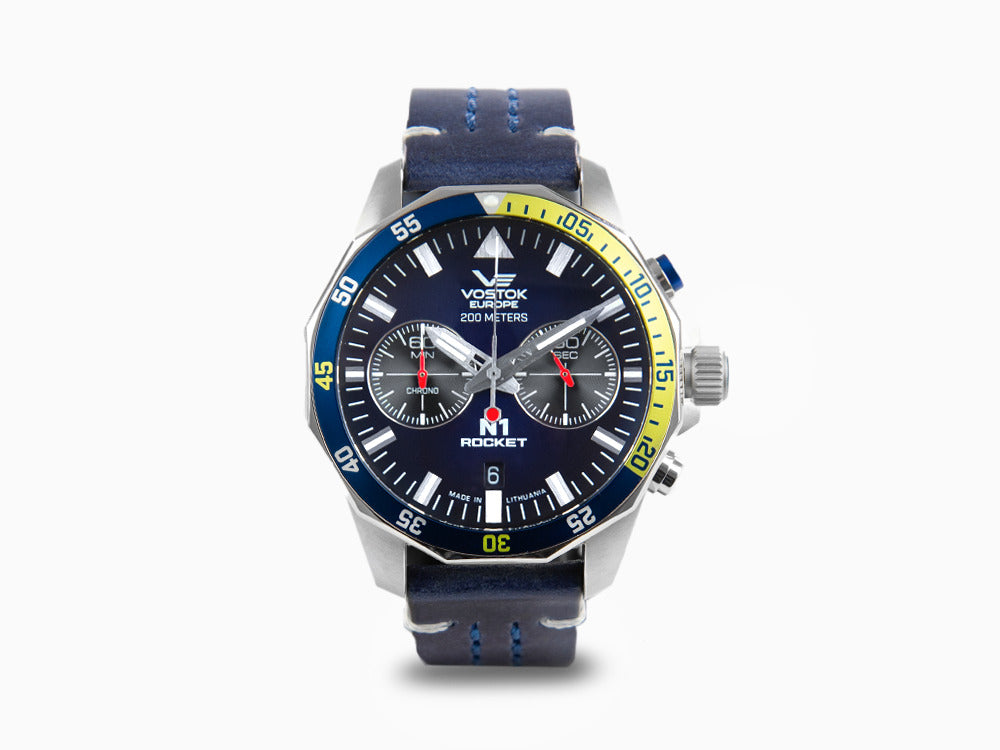 Reloj de Cuarzo Vostok Europe Rocket N-1, Azul, 46 mm, Cronógrafo, 6S21-225A708