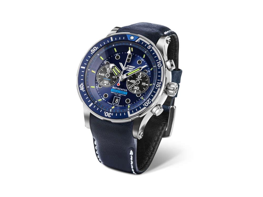 Reloj de Cuarzo Vostok Europe Batiscafos, Azul, 49.7 mm, 6S21-511A772-L-BL