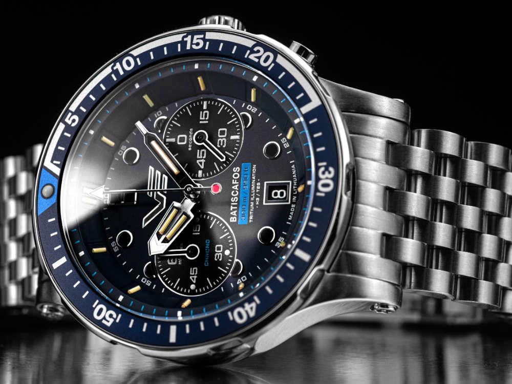 Reloj de Cuarzo Vostok Europe Batiscafos, Azul, 49.7 mm, 6S21-511A772-L-BL