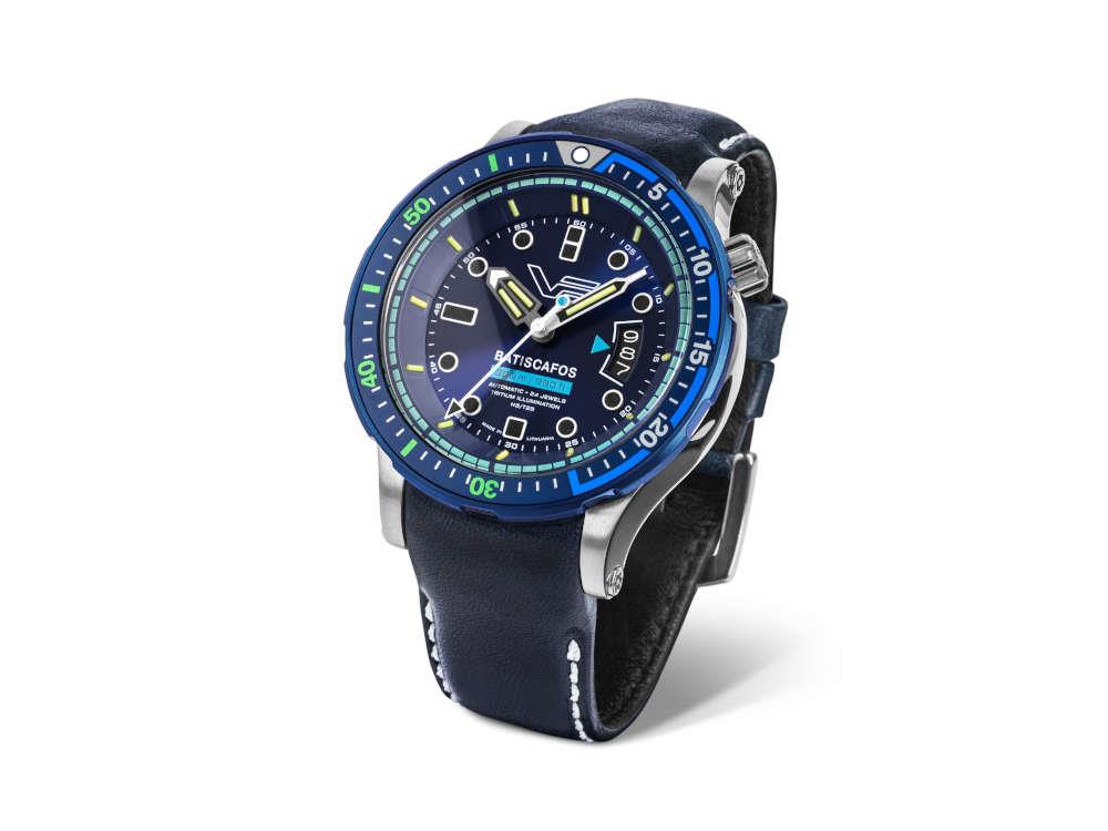Reloj Automático Vostok Europe Batiscafos, Azul, 49.7 mm, NH35-511E768-L-BL