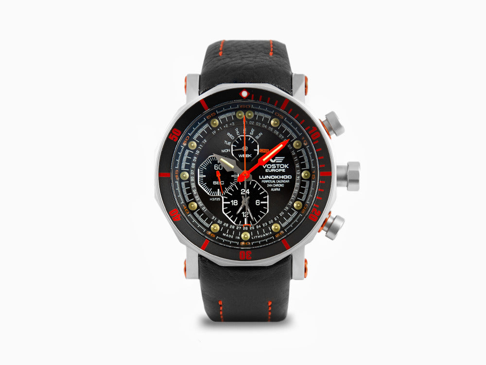 Reloj de Cuarzo Vostok Europe Lunokhod-2, 49 mm, Tritio, Crono, YM86-620A506