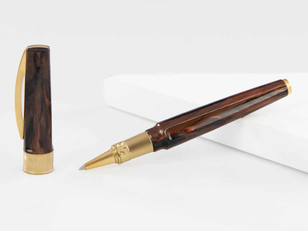 Roller Visconti Mirage Mythos Apollo, PVD Oro, Marrón KP07-08-RB