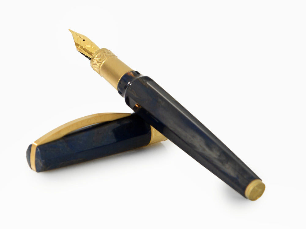 Estilográfica Visconti Mirage Mythos Zeus, Azul, PVD Oro, KP07-09-FP