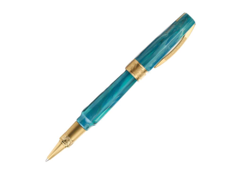 Roller Visconti Mirage Mythos Athena, Resina Acrílica, PVD Oro, Azul KP07-15-RB