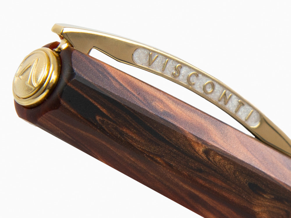 Pluma Estilográfica Visconti Medici, Marrón, PVD Oro, KP17-40-02-FP