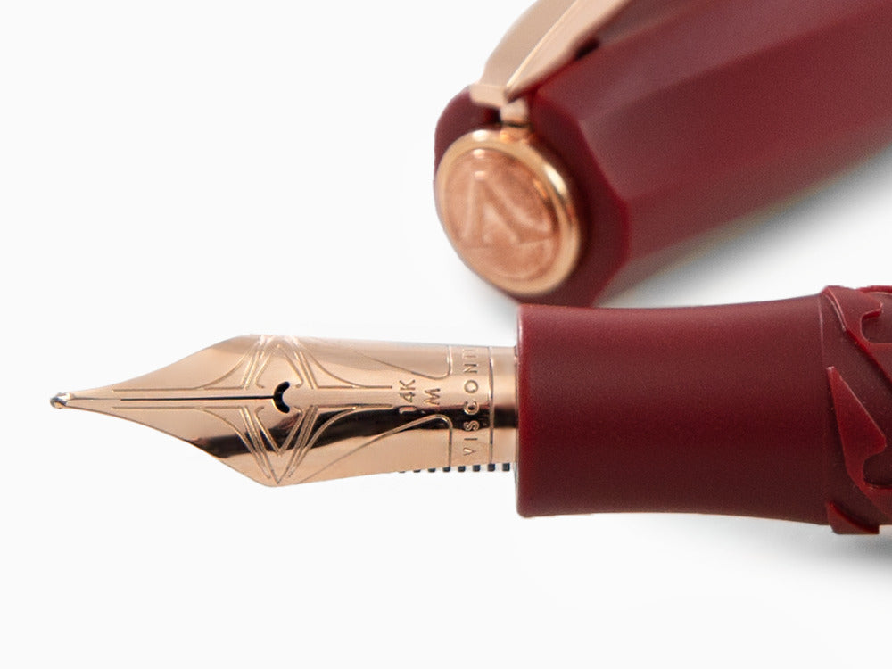 Pluma Estilográfica Visconti Divina Bordeaux Matte, Oro rosa, KP18-14-FP