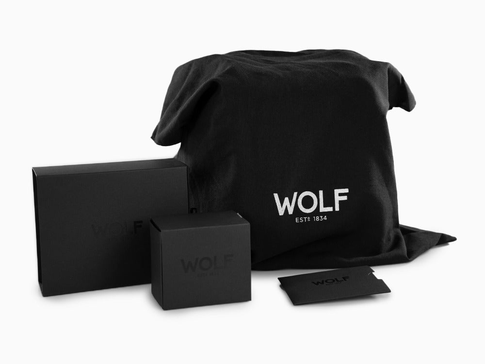 Rotor de relojes WOLF Viceroy, 1 Reloj, Negro, Piel Vegana, 456002