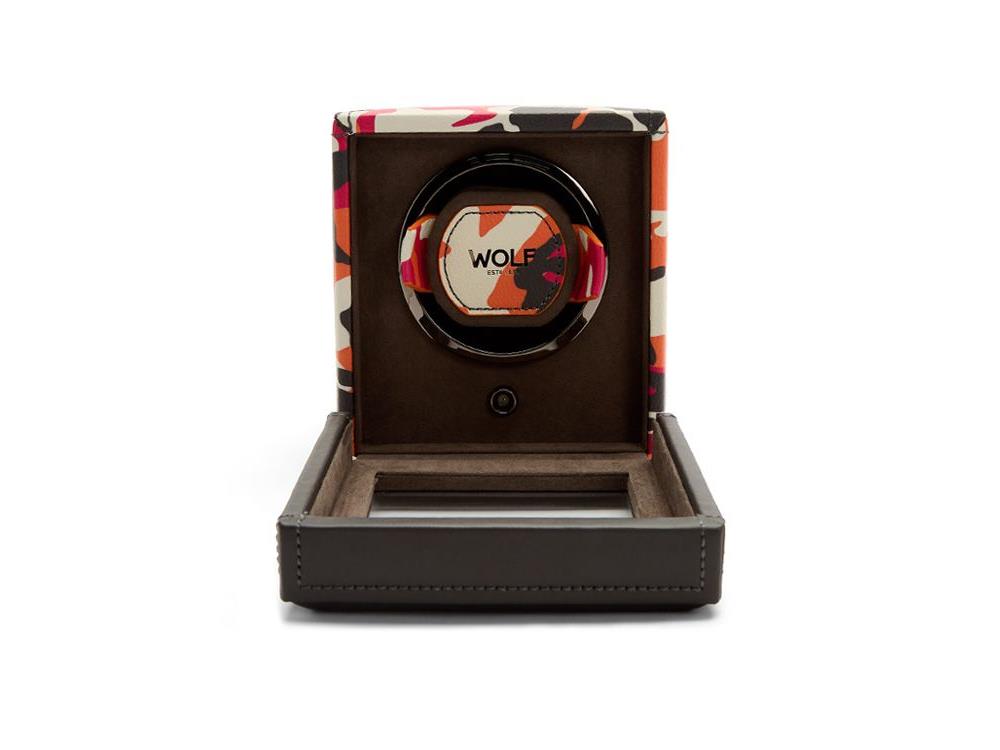 Rotor de relojes WOLF Elements Fire, 1 Reloj, Rojo, Piel Vegana, 665172