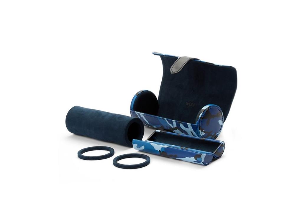 Estuche de relojes WOLF Elements Water, 3 Relojes, Azul, Piel Vegana, 665271