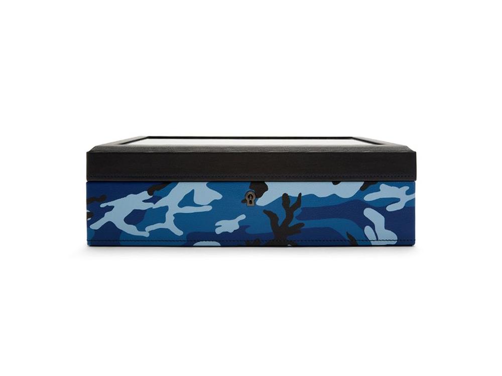 Caja de relojes WOLF Elements Water, 10 Relojes, Azul, Piel Vegana, 665471