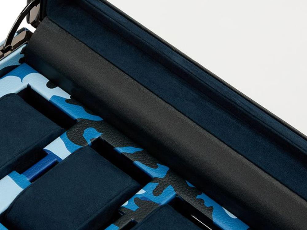 Caja de relojes WOLF Elements Water, 10 Relojes, Azul, Piel Vegana, 665471