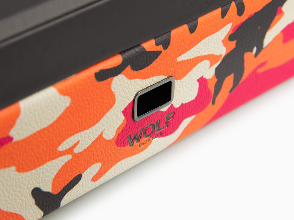 Caja de relojes WOLF Elements Fire, 10 Relojes, Rojo, Piel Vegana, 665472