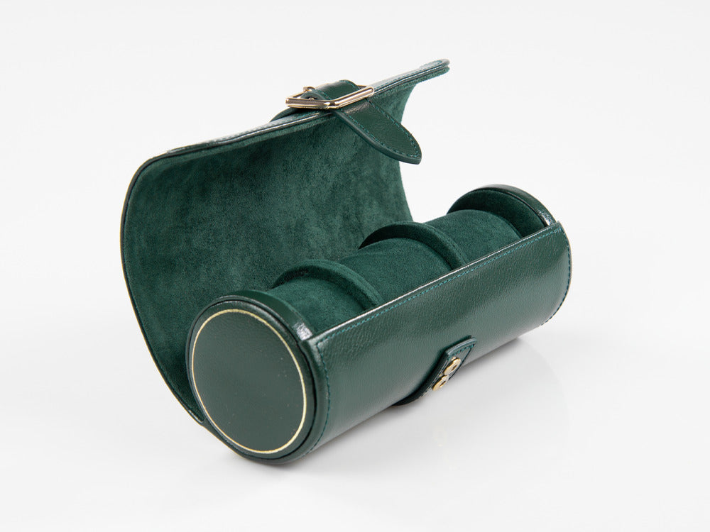 Estuche de relojes WOLF British Racing, 3 relojes, Verde, Piel, 792941