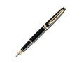 Pluma Estilográfica Waterman Expert, Laca, Adornos en oro, Negro
