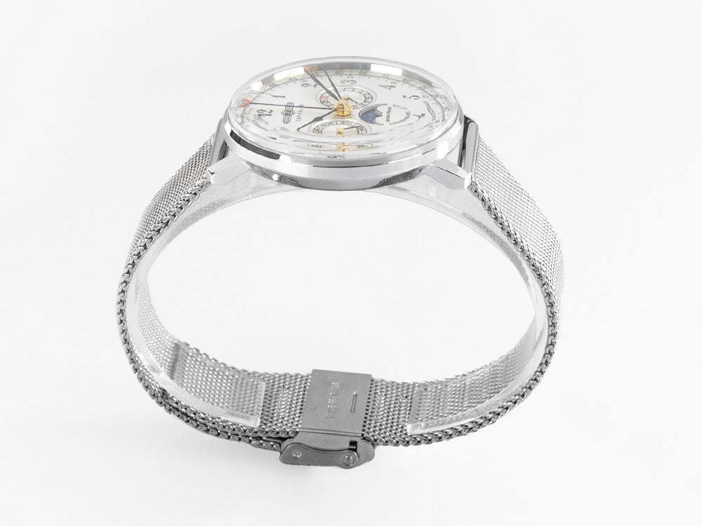 Reloj de Cuarzo Zeppelin LZ 129 Hindenburg Moonphase, 40 mm, Plata, 7036M-1