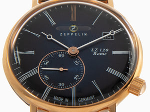 Reloj de Cuarzo Zeppelin LZ120 Rome Lady, PVD Oro Rosa, Azul, 36 mm, 7137M-3