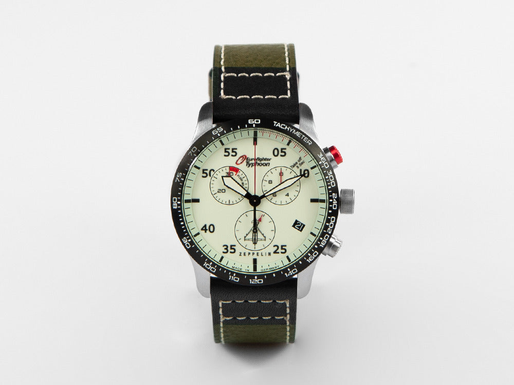 Reloj de Cuarzo Zeppelin Eurofighter, Blanco, Día, Correa de piel, 7298-5