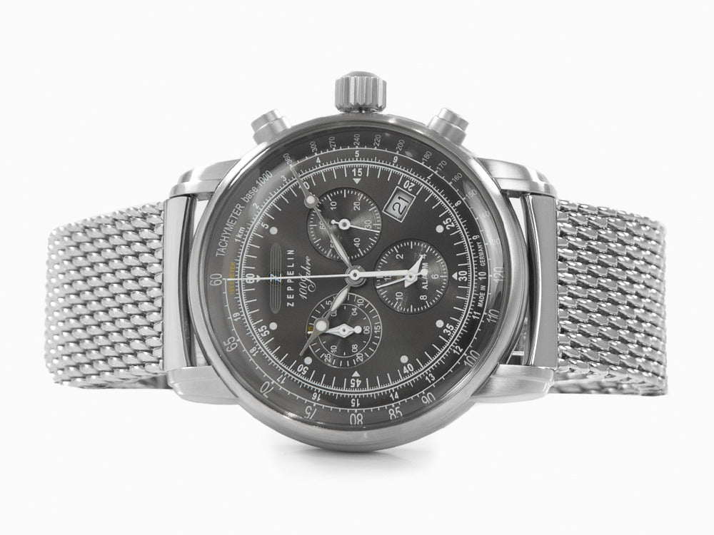 Reloj de Cuarzo Zeppelin 100 Years Zeppelin Ed. 1, Negro, 42 mm, Día, 7680M-2